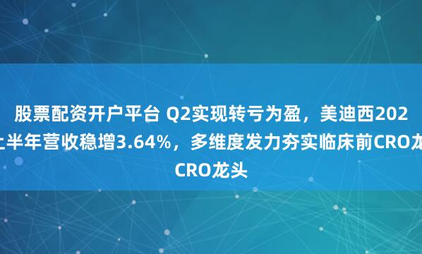股票配资开户平台 Q2实现转亏为盈，美迪西2025上半年营收稳增3.64%，多维度发力夯实临床前CRO龙头